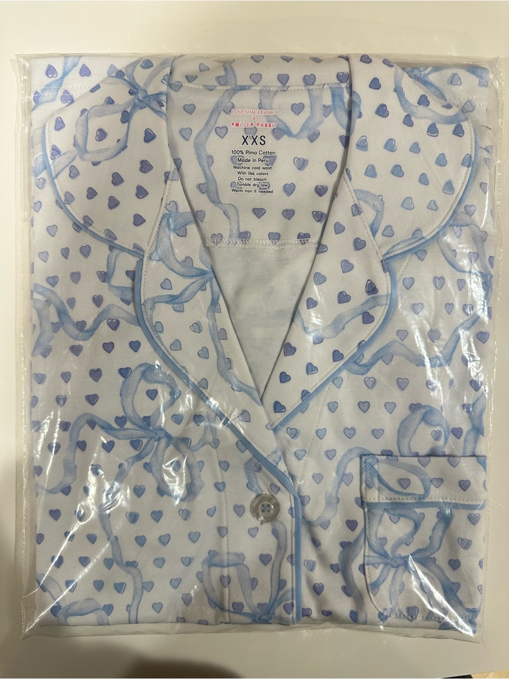 LoveShackFancy x Rolle Rabbit Blue Heart Polo Pajama Set